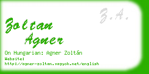 zoltan agner business card